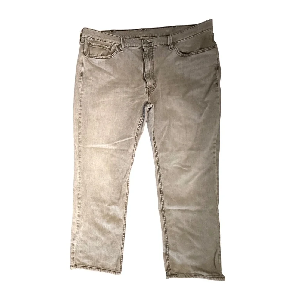 Levi's 514 Straight Fit Jeans Mens 40x30 Grey Red Tab Stretch Denim